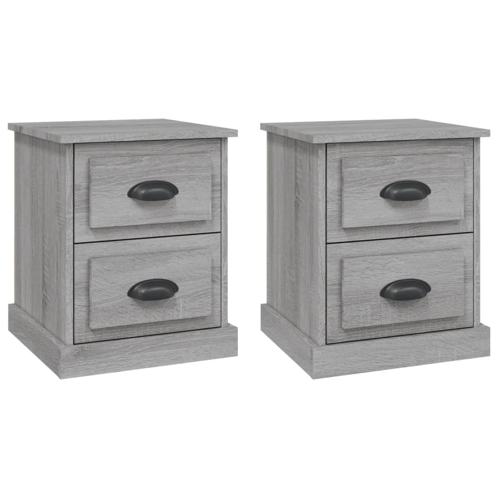 Tables de chevet 2 pcs sonoma gris 39x39x47,5cm bois ingénierie