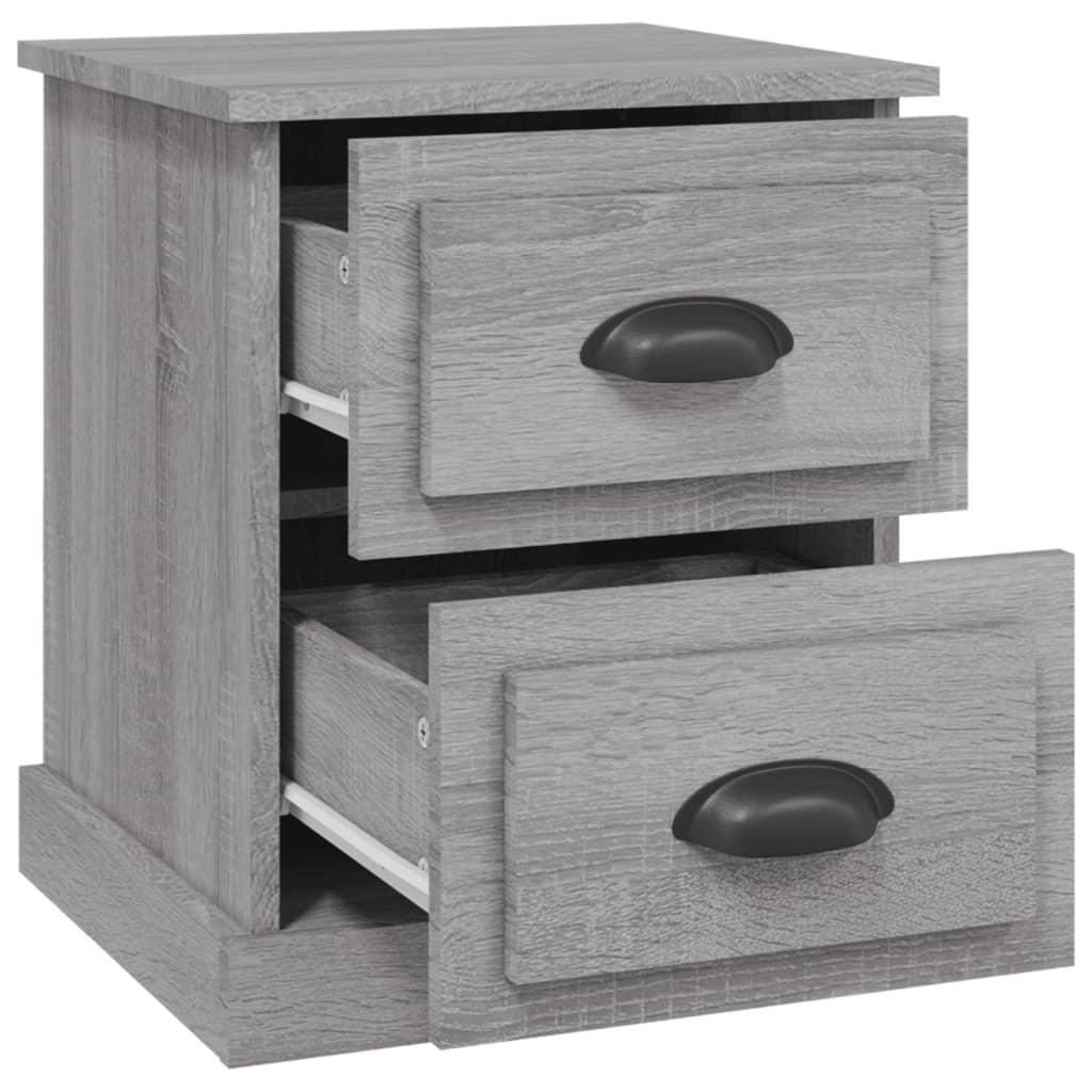 Tables de chevet 2 pcs sonoma gris 39x39x47,5cm bois ingénierie