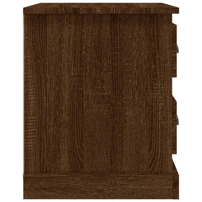 Table de chevet chêne marron 39x39x47,5 cm bois d'ingénierie