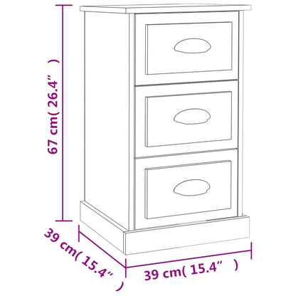 Table de chevet blanc 39x39x67 cm bois d'ingénierie