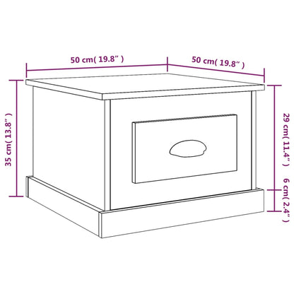 Table basse Noir 50x50x35 cm Bois d'ingénierie