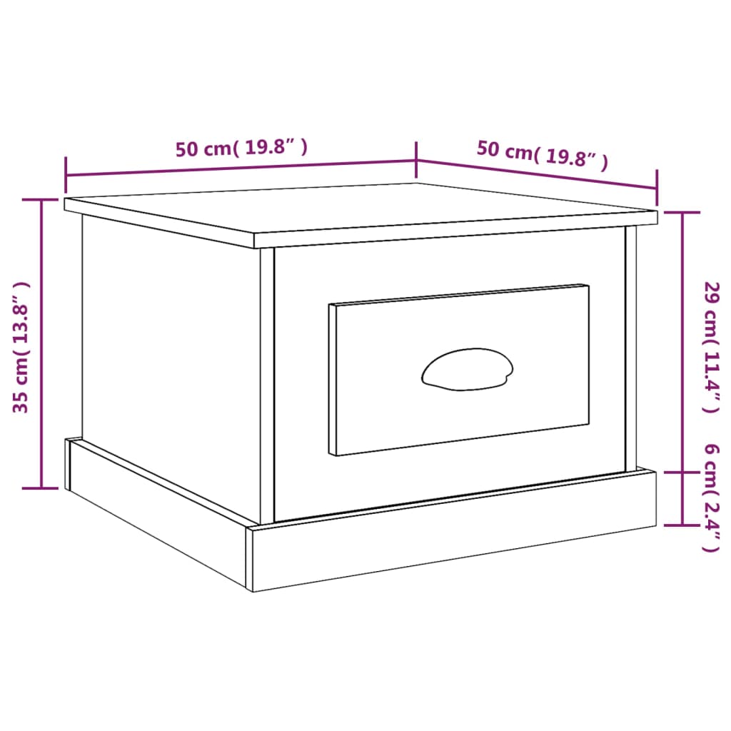 Table basse Chêne sonoma 50x50x35 cm Bois d'ingénierie