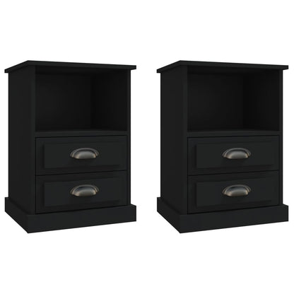 Tables de chevet 2 pcs noir 43x36x60 cm