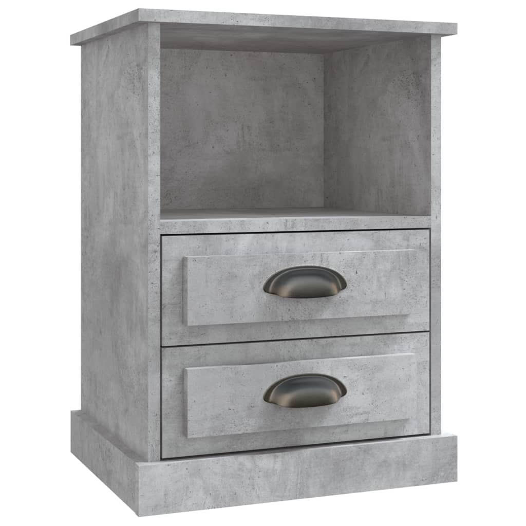 Tables de chevet 2 pcs gris béton 43x36x60 cm