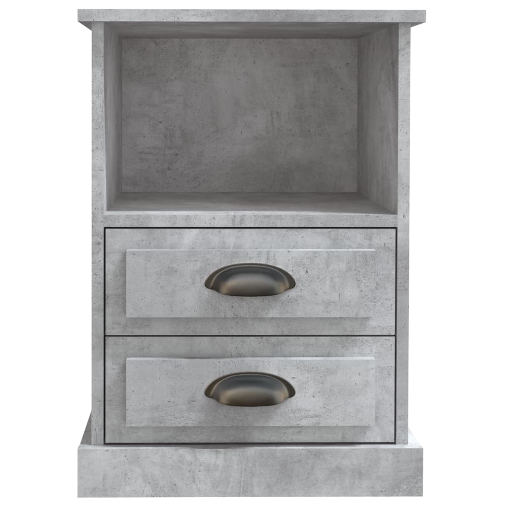 Tables de chevet 2 pcs gris béton 43x36x60 cm