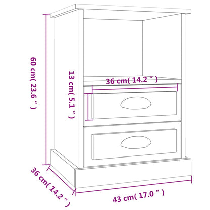 Tables de chevet 2 pcs gris béton 43x36x60 cm