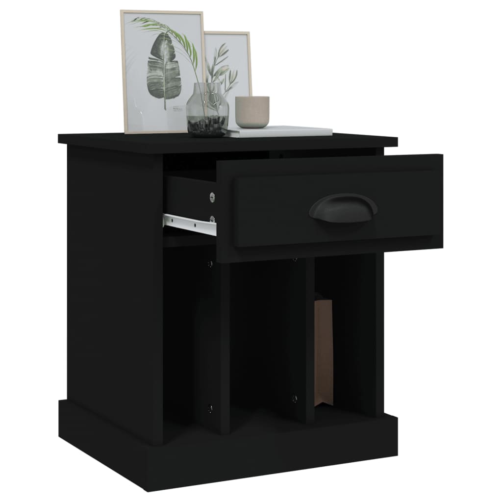 Tables de chevet 2 pcs noir 43x36x50 cm