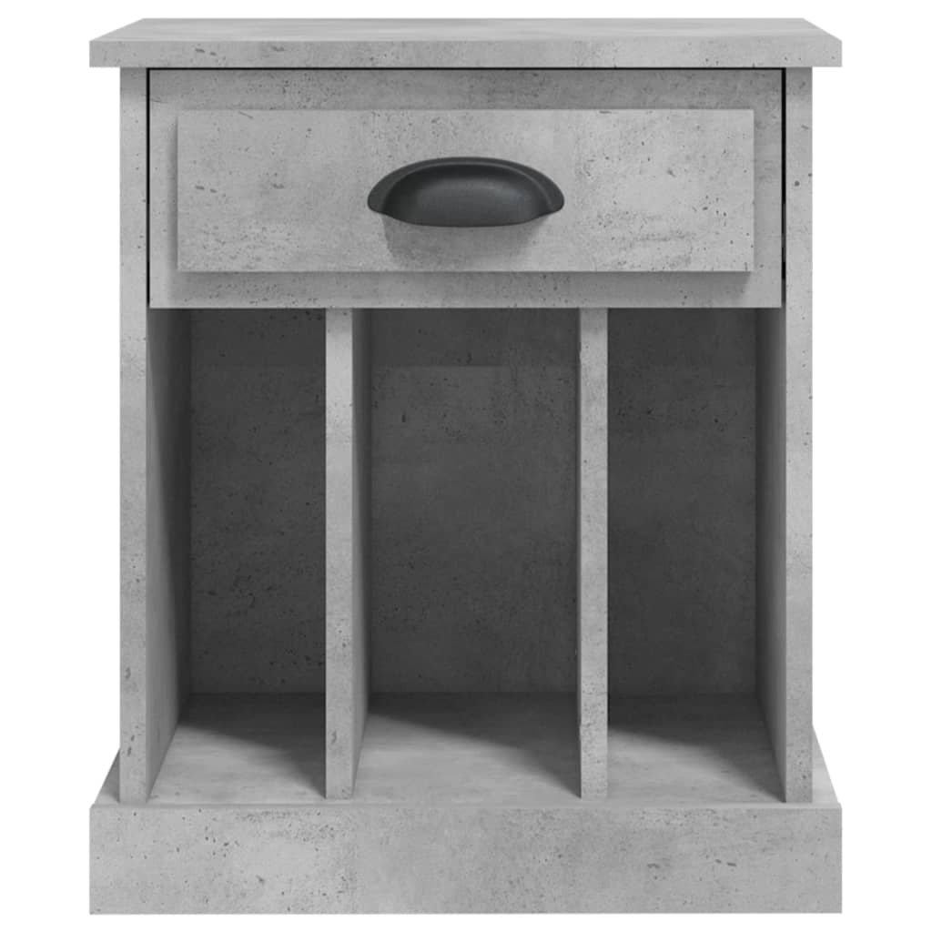 Table de chevet gris béton 43x36x50 cm