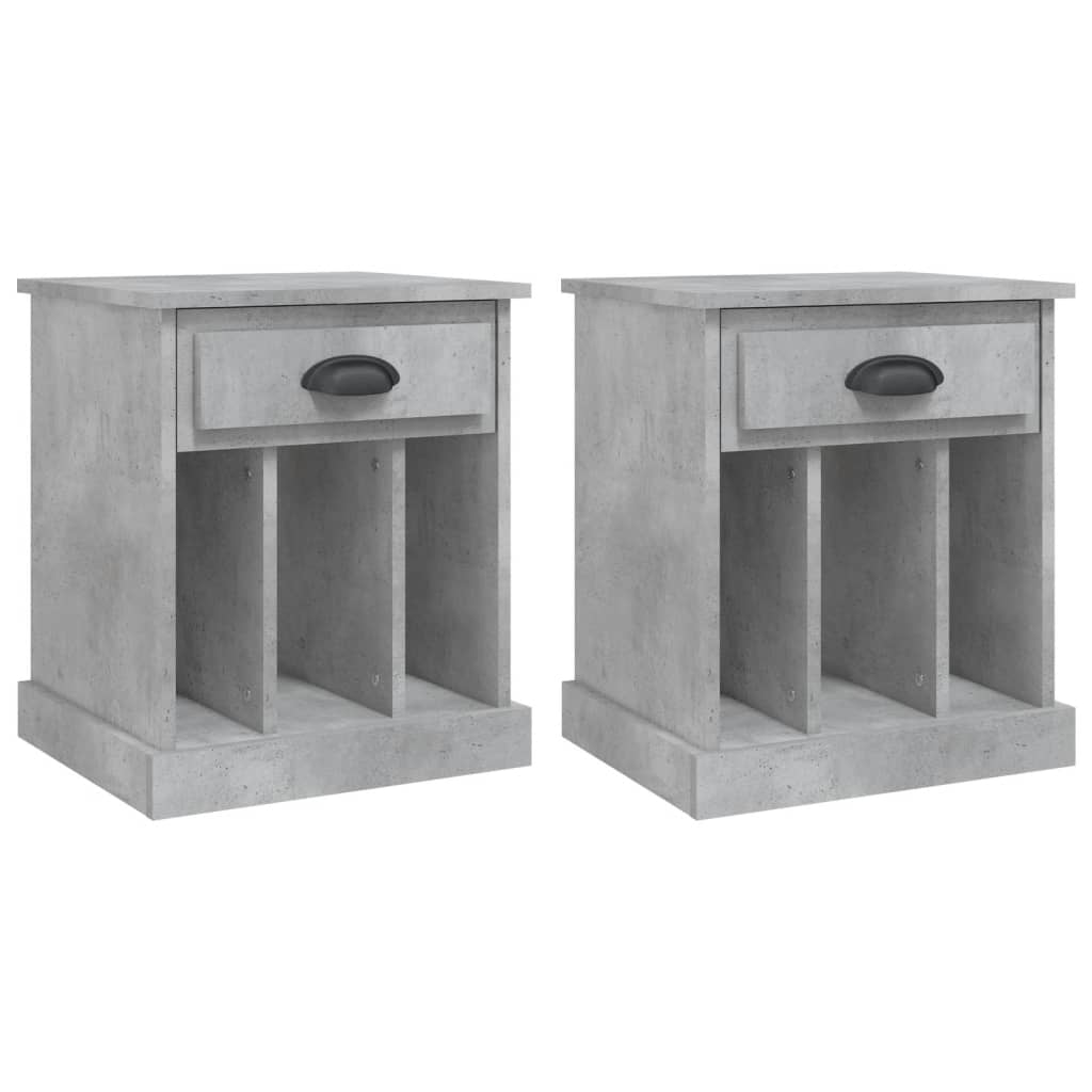 Tables de chevet 2 pcs gris béton 43x36x50 cm