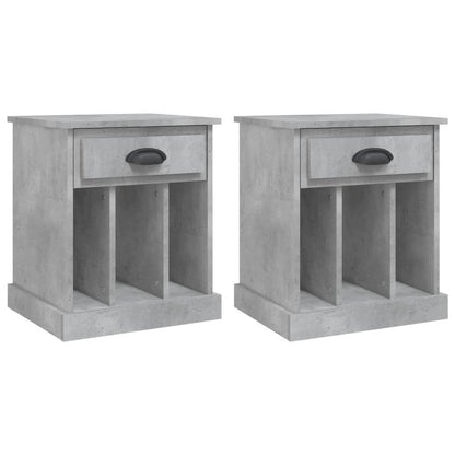 Tables de chevet 2 pcs gris béton 43x36x50 cm