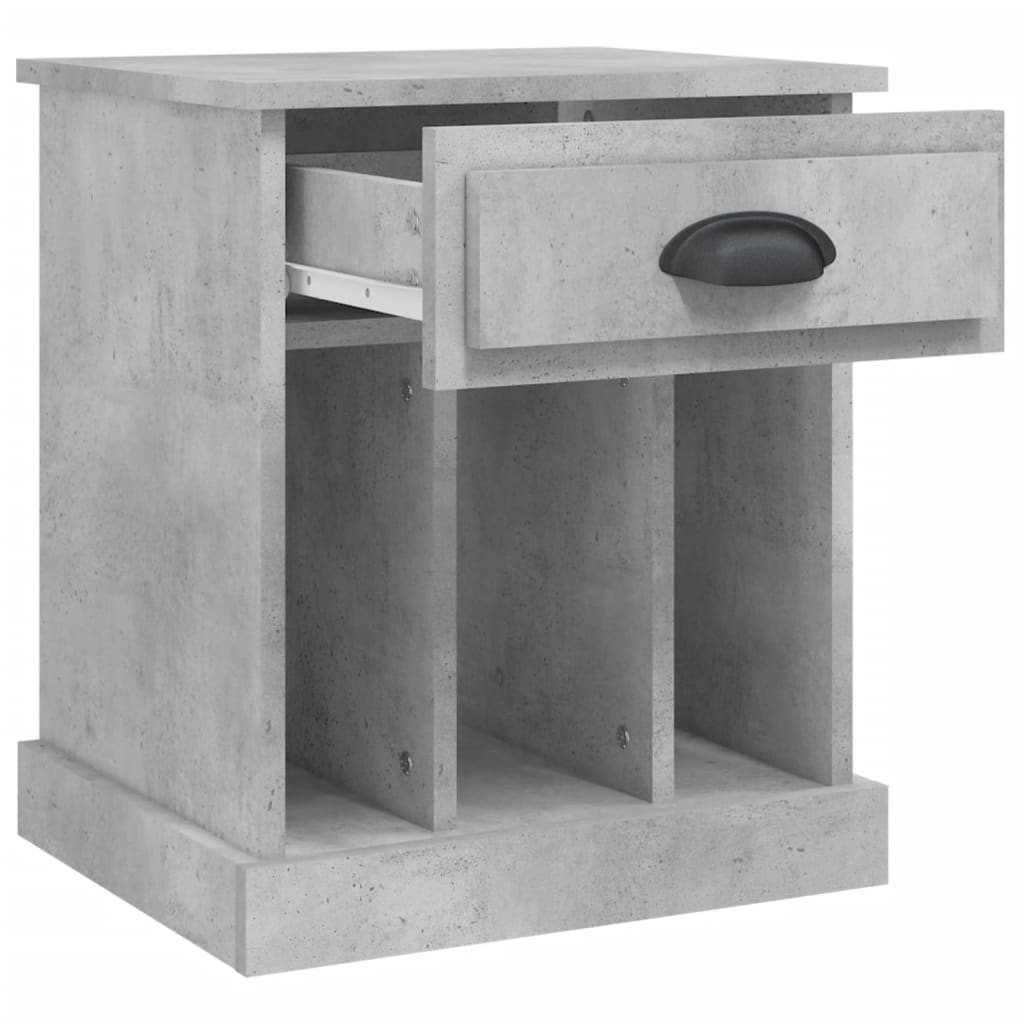 Tables de chevet 2 pcs gris béton 43x36x50 cm