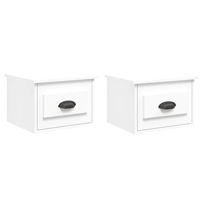 Tables de chevet murales 2 pcs blanc 41,5x36x28 cm