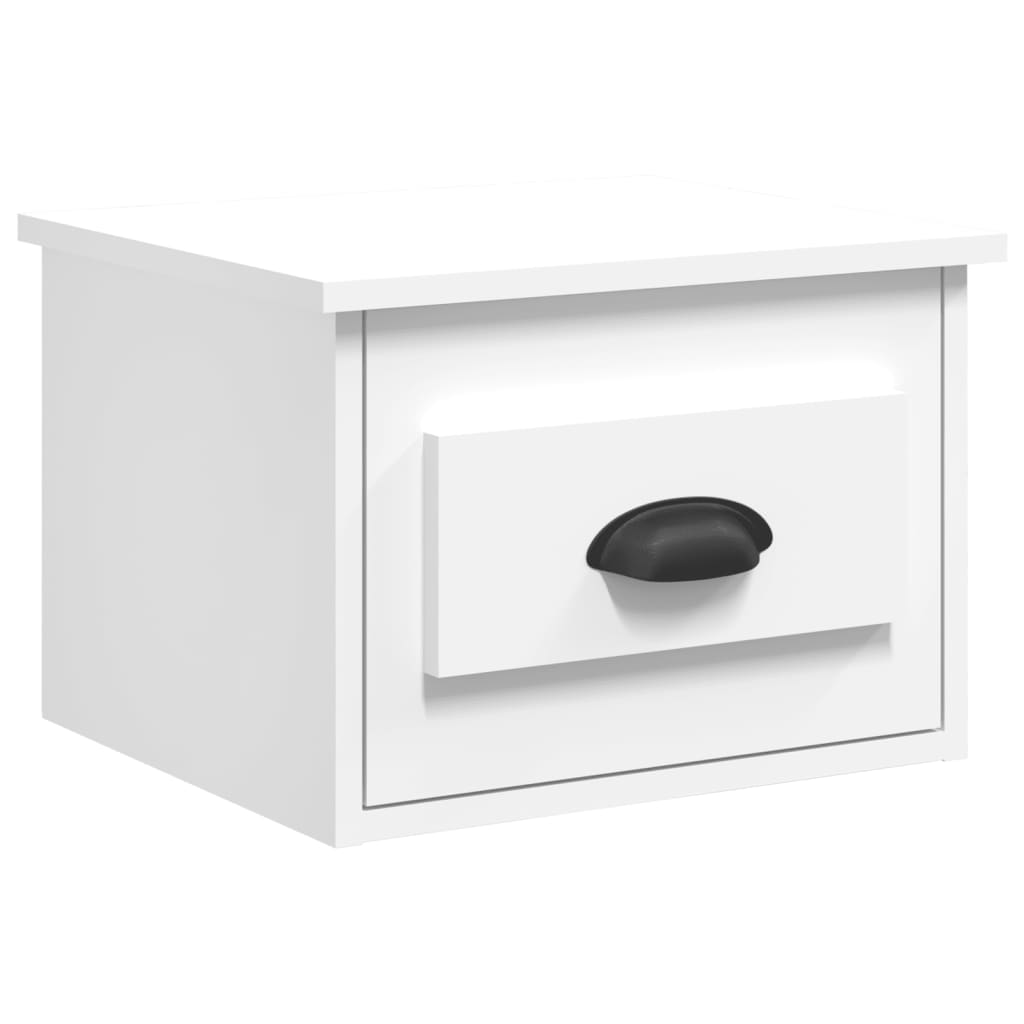 Tables de chevet murales 2 pcs blanc 41,5x36x28 cm