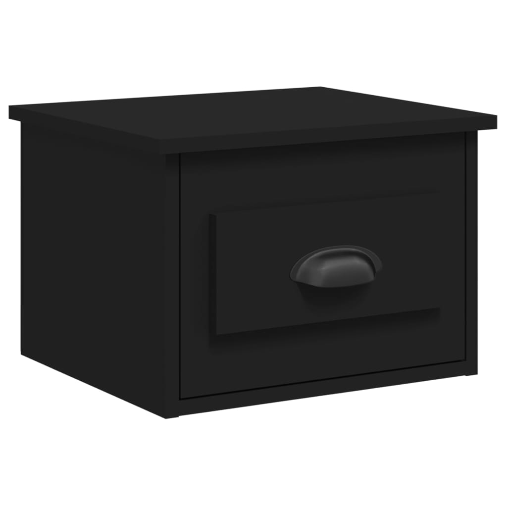 Tables de chevet murales 2 pcs noir 41,5x36x28 cm