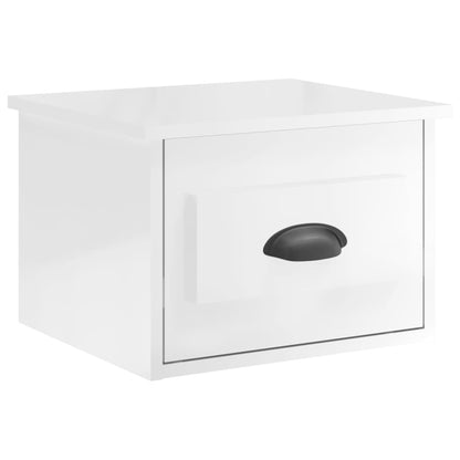 Tables de chevet murales 2 pcs blanc brillant 41,5x36x28 cm