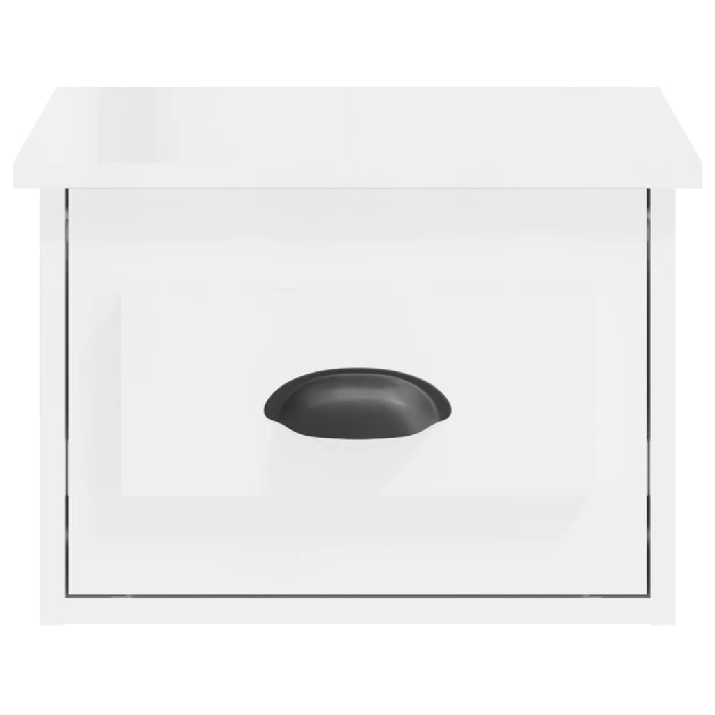 Tables de chevet murales 2 pcs blanc brillant 41,5x36x28 cm