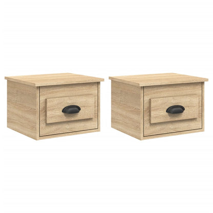 Tables de chevet murales 2 pcs chêne sonoma 41,5x36x28 cm