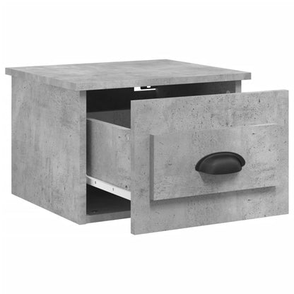 Table de chevet murale gris béton 50x36x40 cm