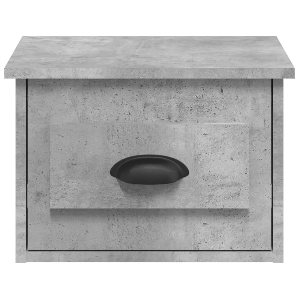 Table de chevet murale gris béton 50x36x40 cm