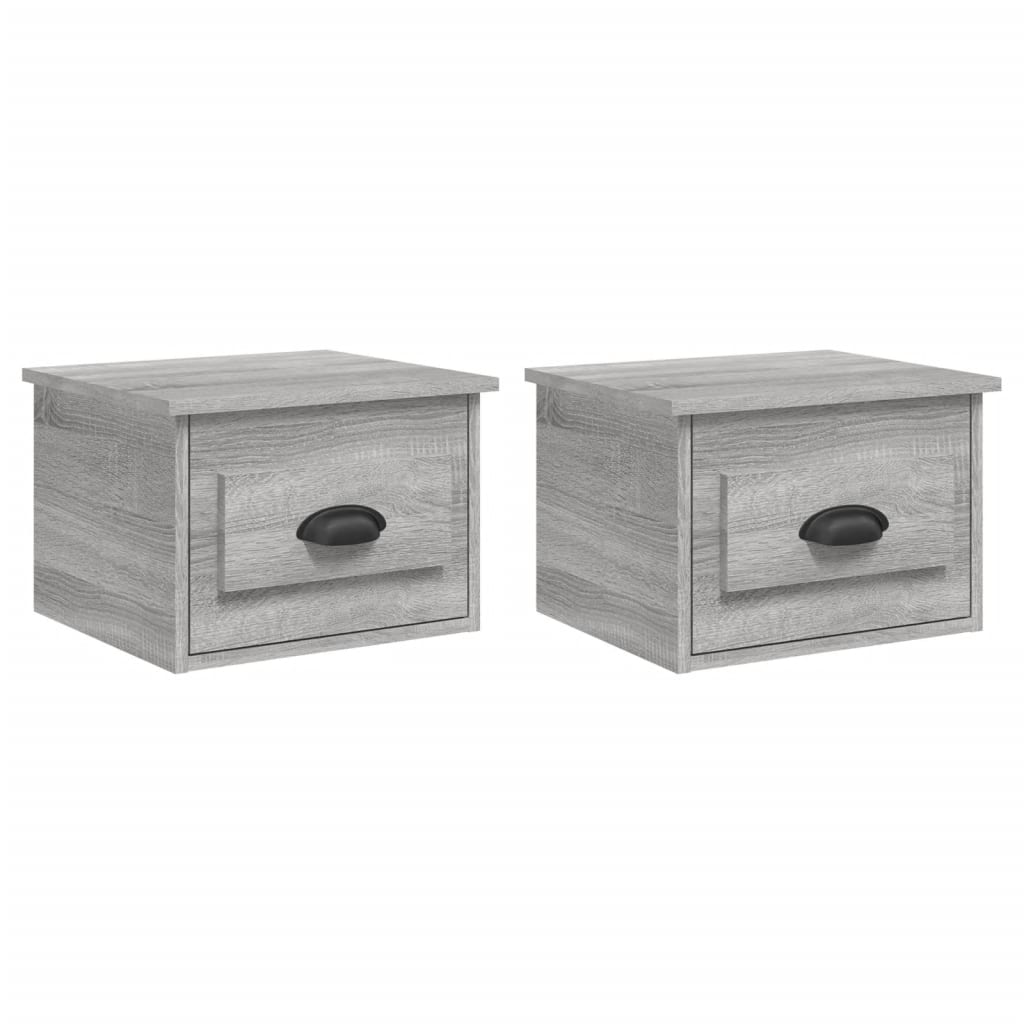 Tables de chevet murales 2 pcs sonoma gris 41,5x36x28 cm