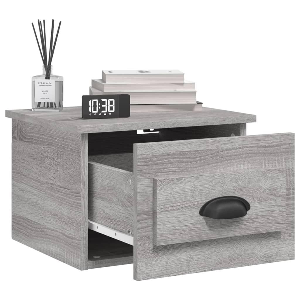 Tables de chevet murales 2 pcs sonoma gris 41,5x36x28 cm