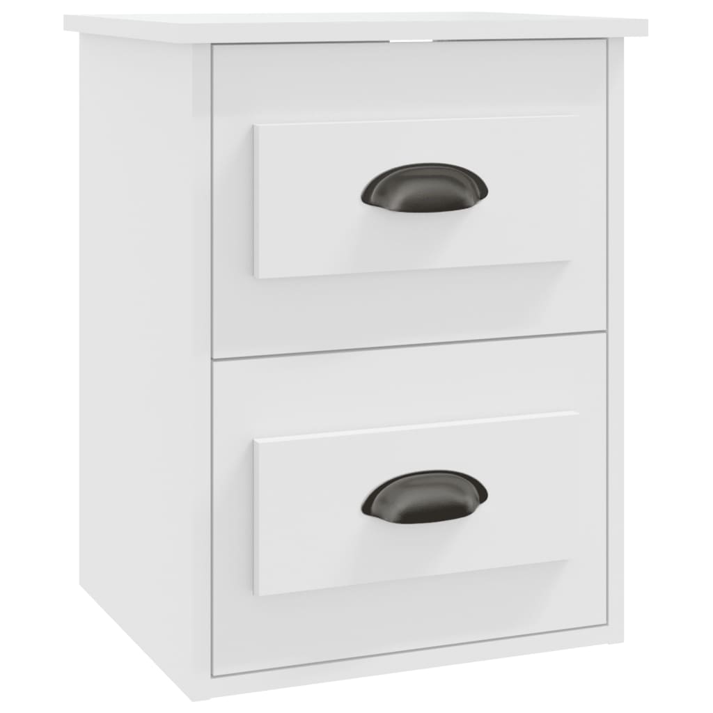 Tables de chevet murales 2 pcs blanc 41,5x36x53 cm