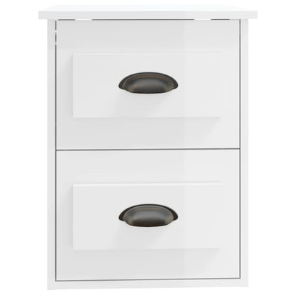 Tables de chevet murales 2 pcs blanc brillant 41,5x36x53 cm