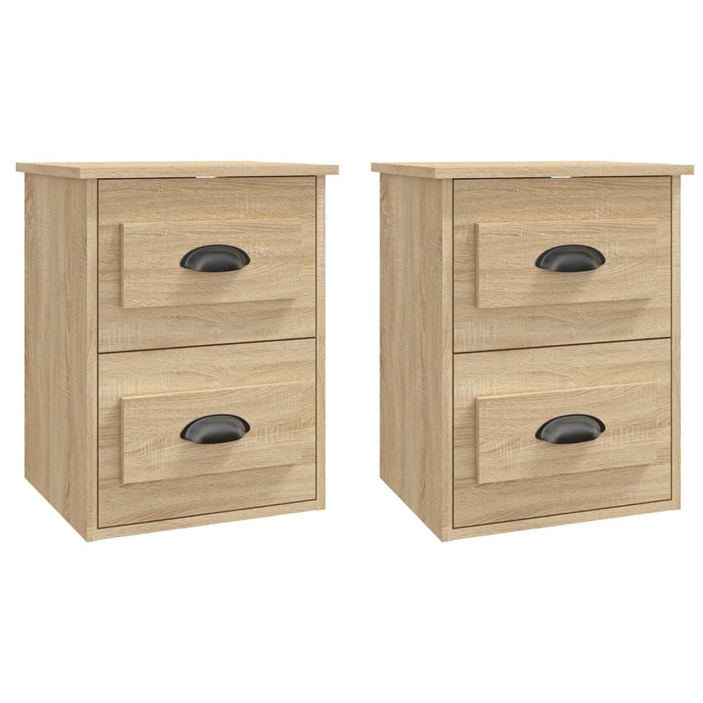 Tables de chevet murales 2 pcs chêne sonoma 41,5x36x53 cm