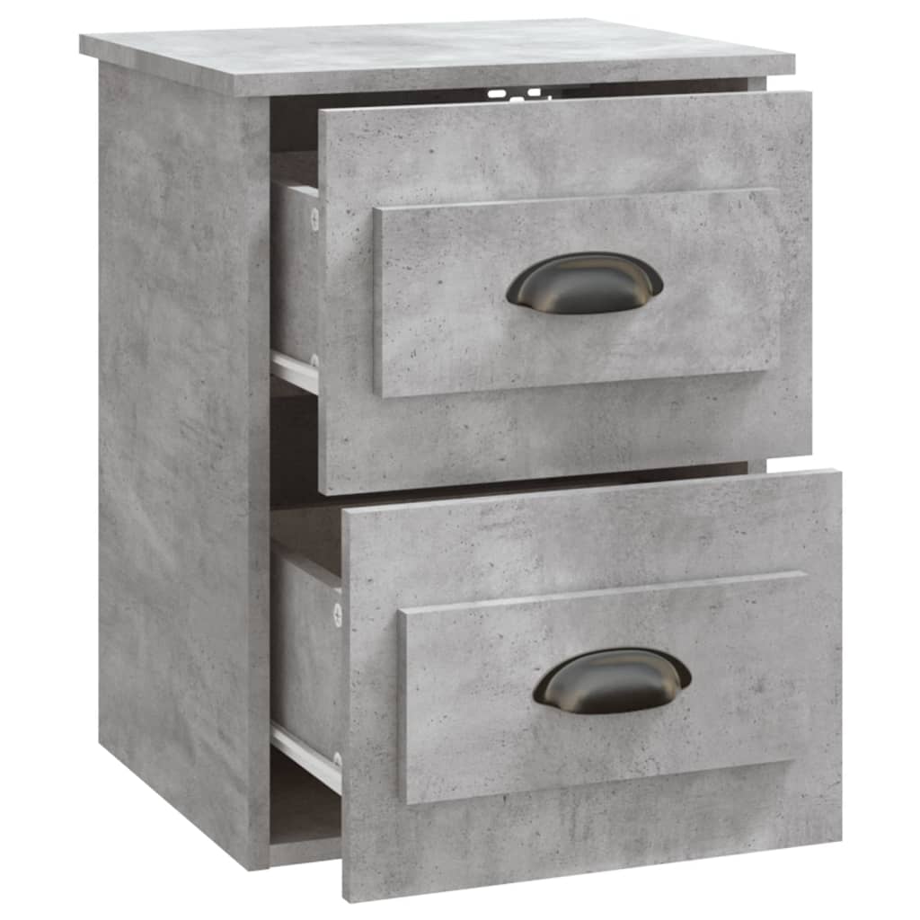 Tables de chevet murales 2 pcs gris béton 41,5x36x53 cm