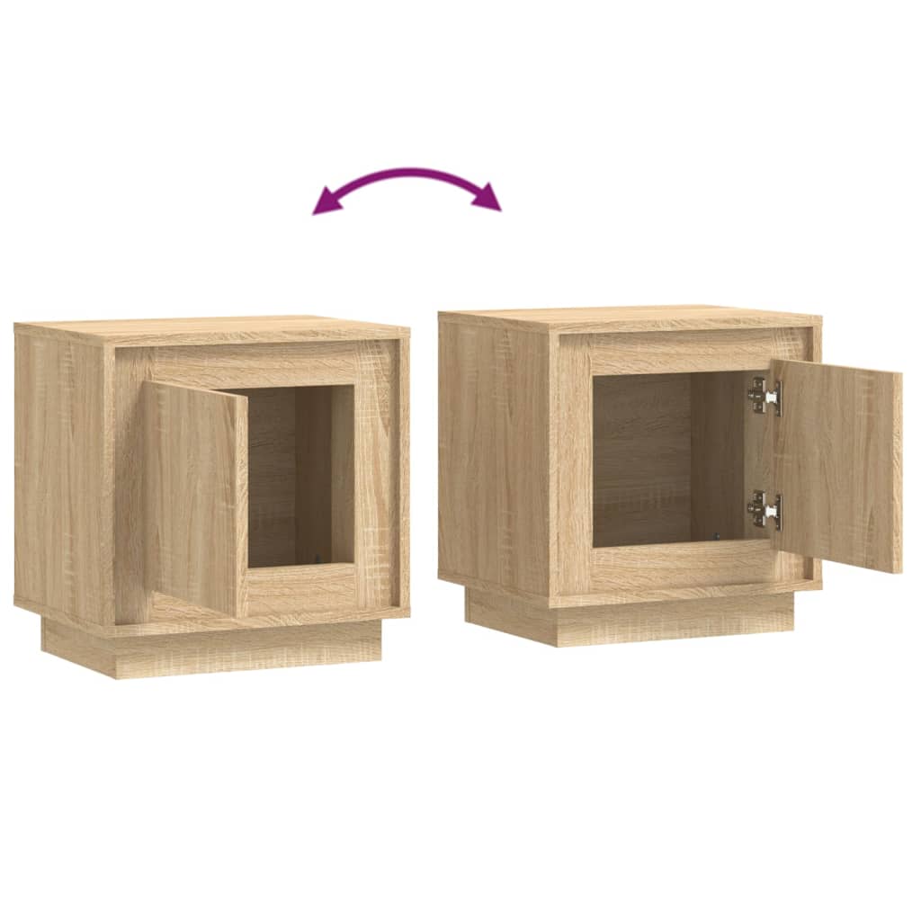 Tables de chevet 2pcs chêne sonoma 44x35x45cm bois d'ingénierie