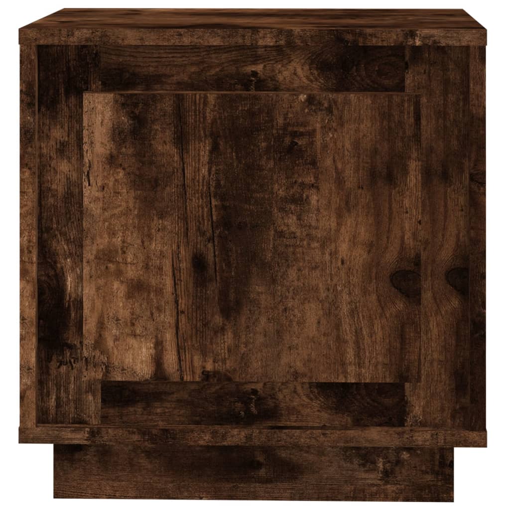 Table de chevet chêne fumé 44x35x45 cm bois d'ingénierie