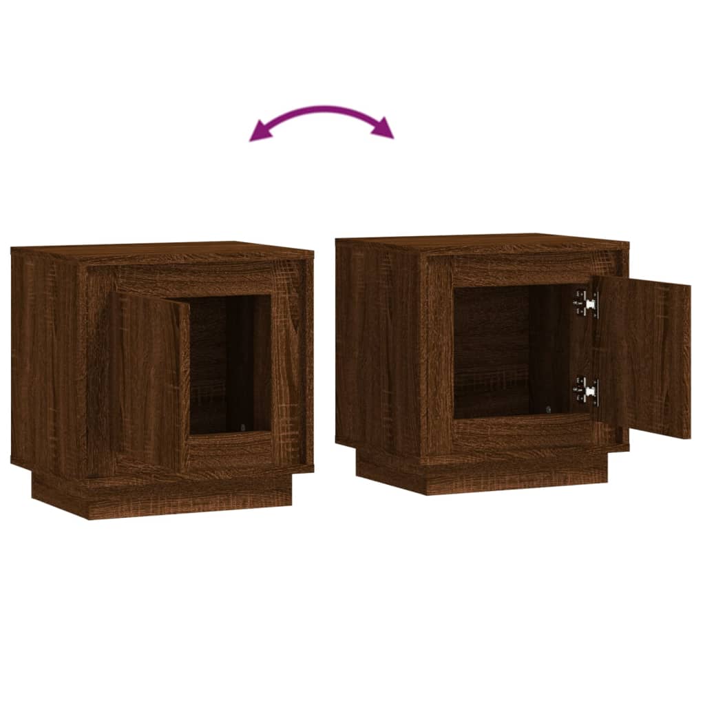 Tables de chevet 2pcs chêne marron 44x35x45cm bois d'ingénierie