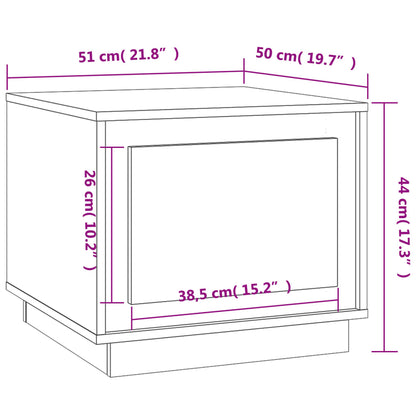 Table basse blanc 51x50x44 cm bois d'ingénierie