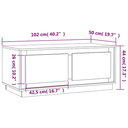 Table basse gris béton 102x50x44 cm bois d'ingénierie