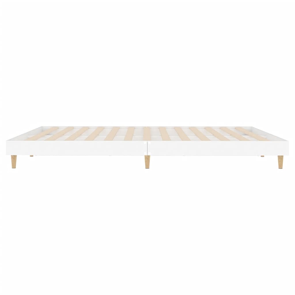 Cadre de lit sans matelas blanc 200x200 cm bois d'ingénierie