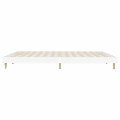 Cadre de lit sans matelas blanc 200x200 cm bois d'ingénierie