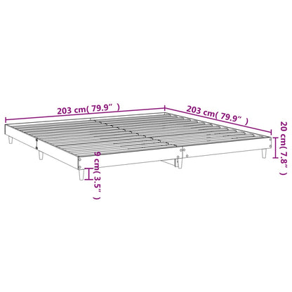 Cadre de lit sans matelas blanc 200x200 cm bois d'ingénierie