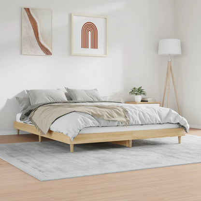 Cadre de lit sans matelas chêne sonoma 200x200 cm