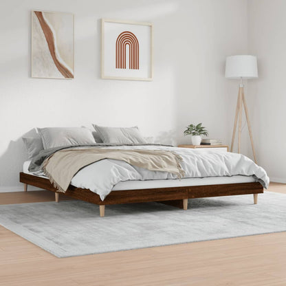 Cadre de lit sans matelas chêne marron 200x200 cm