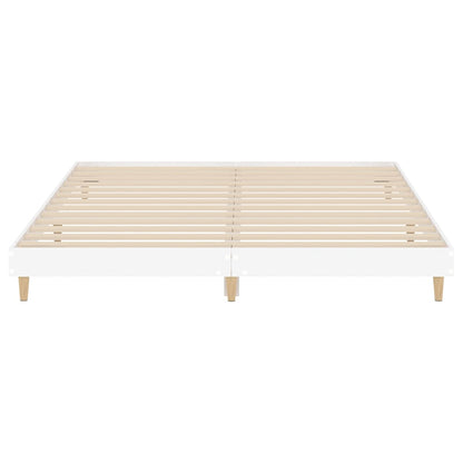 Cadre de lit sans matelas blanc 160x200 cm bois d'ingénierie