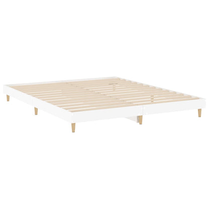 Cadre de lit sans matelas blanc 150x200 cm bois d'ingénierie