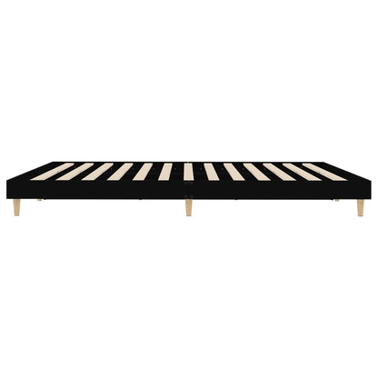 Cadre de lit sans matelas noir 150x200 cm bois d'ingénierie