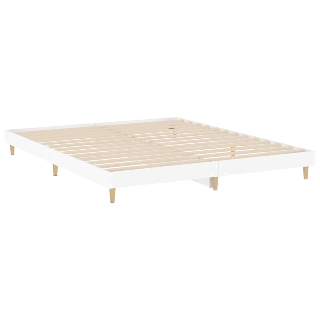 Cadre de lit sans matelas blanc 140x200 cm bois d'ingénierie