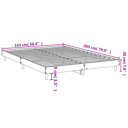 Cadre de lit sans matelas blanc 140x200 cm bois d'ingénierie