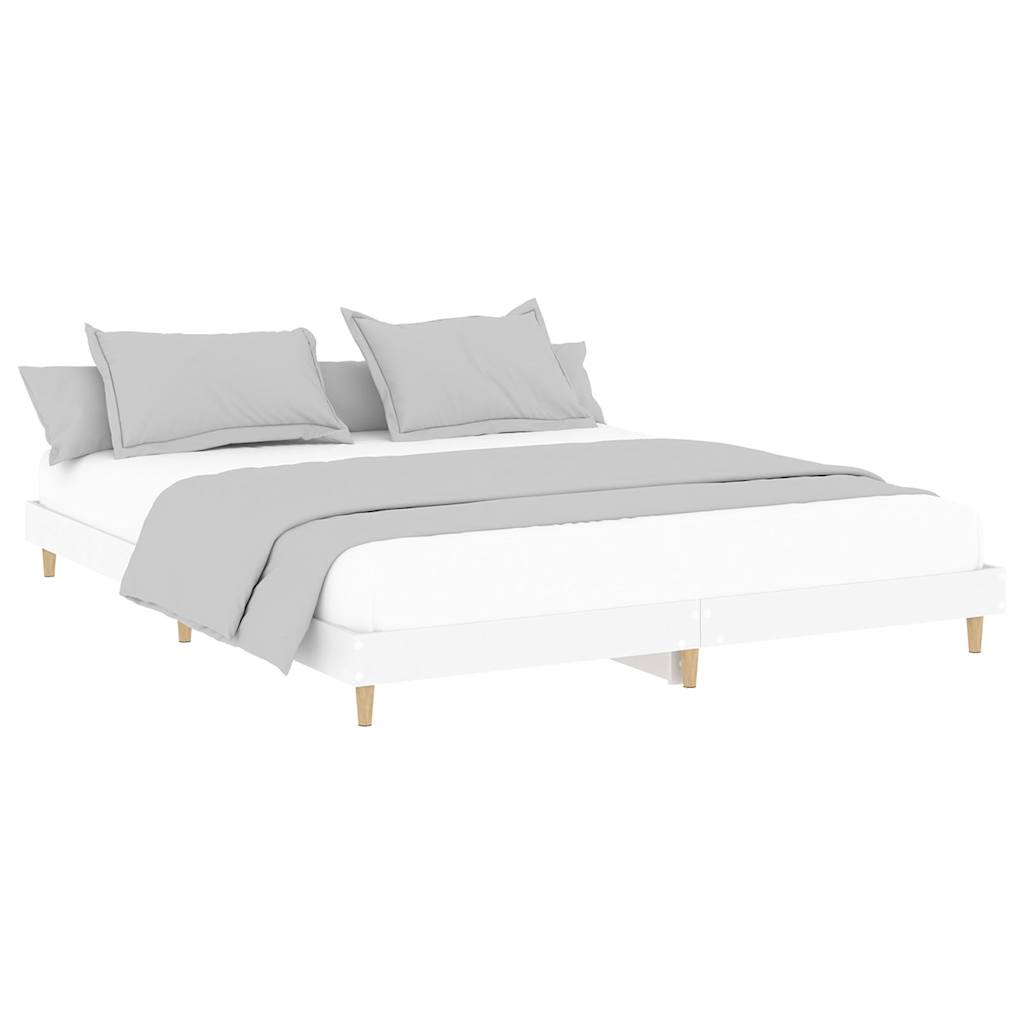 Cadre de lit sans matelas blanc 120x200 cm bois ingénierie