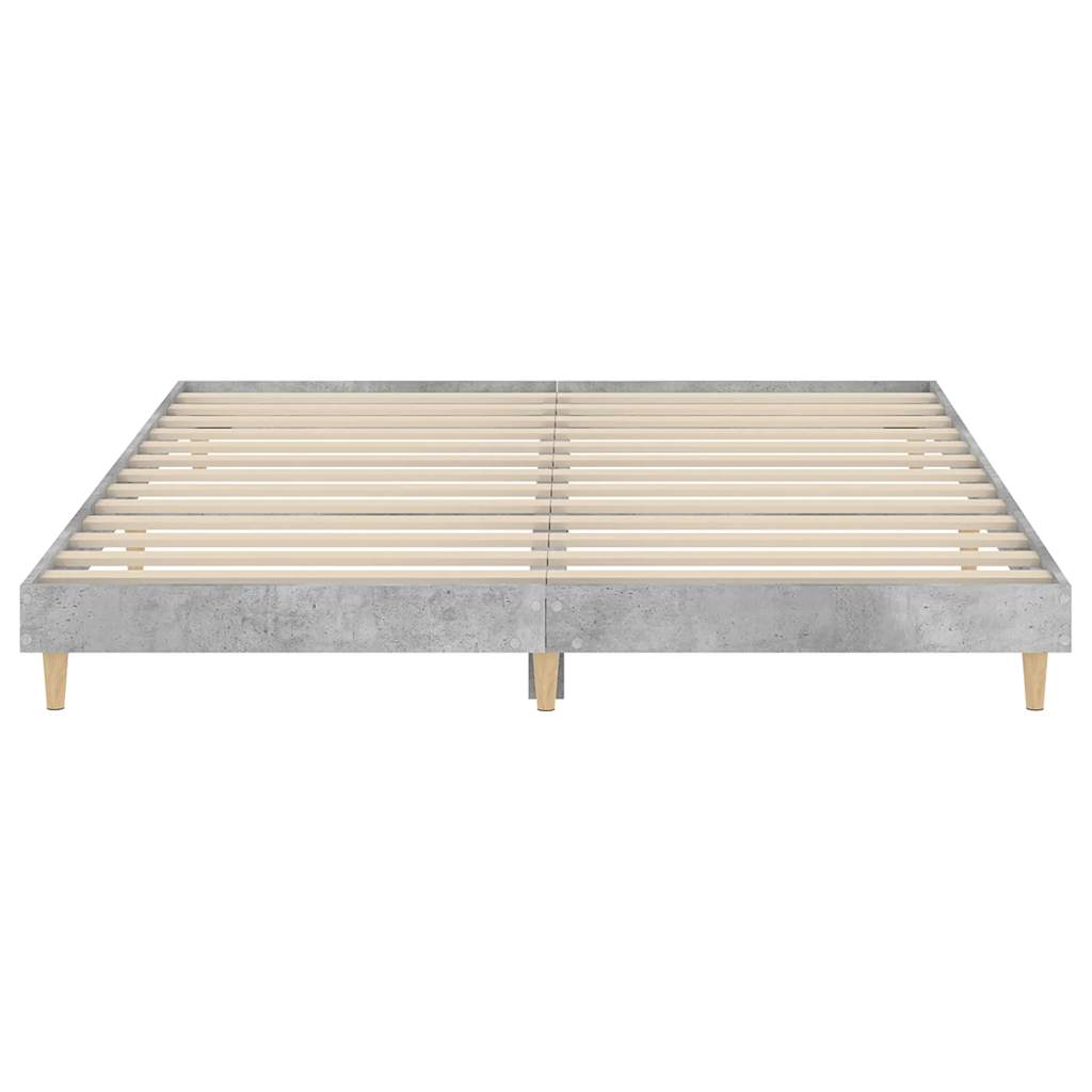 Cadre de lit sans matelas gris béton 120x200 cm