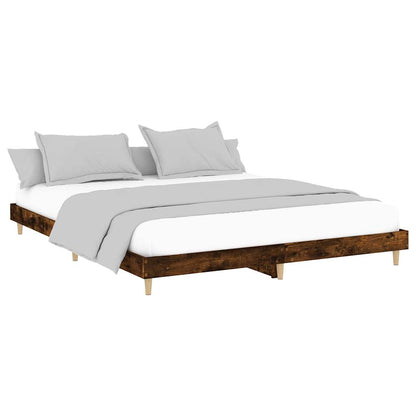 Cadre de lit sans matelas chêne fumé 120x200 cm bois ingénierie