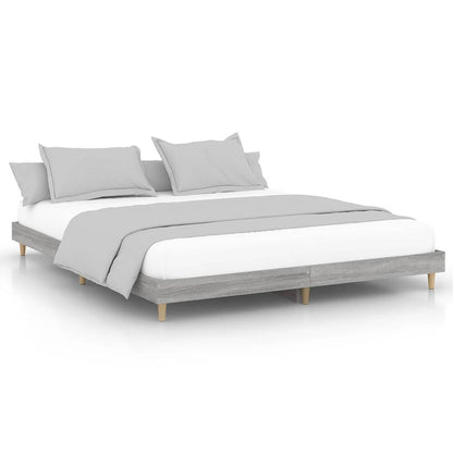 Cadre de lit sans matelas sonoma gris 120x200cm bois ingénierie