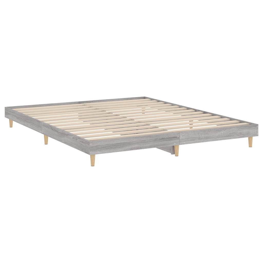 Cadre de lit sans matelas sonoma gris 120x200cm bois ingénierie