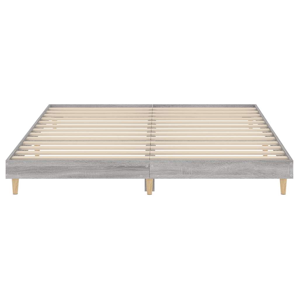 Cadre de lit sans matelas sonoma gris 120x200cm bois ingénierie